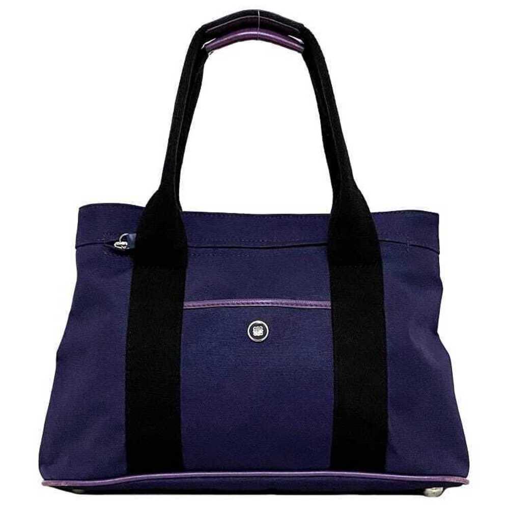 Loewe Bag Logo Anagram Leather Canvas Purple Tote View 2